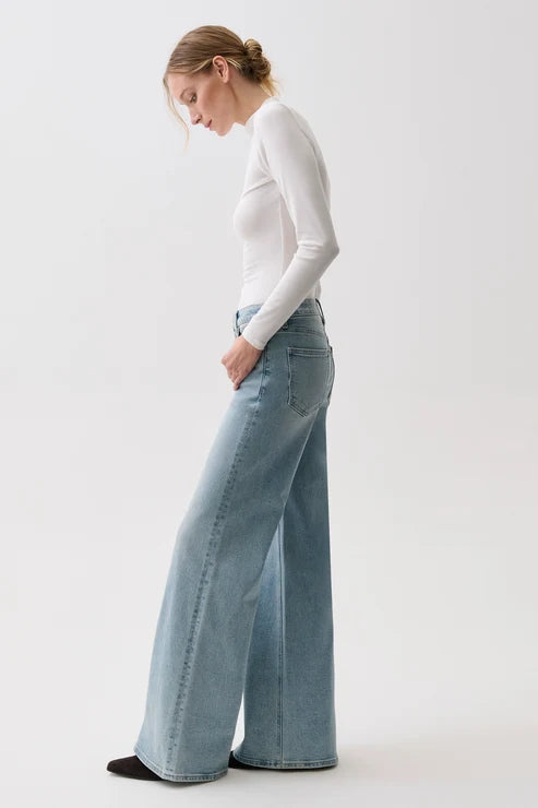 Jeans à jambes larges et taille mi-haute Vivian