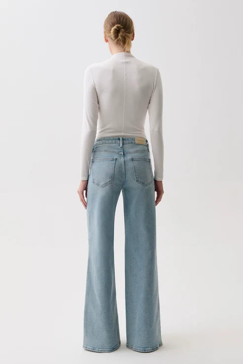 Jeans à jambes larges et taille mi-haute Vivian