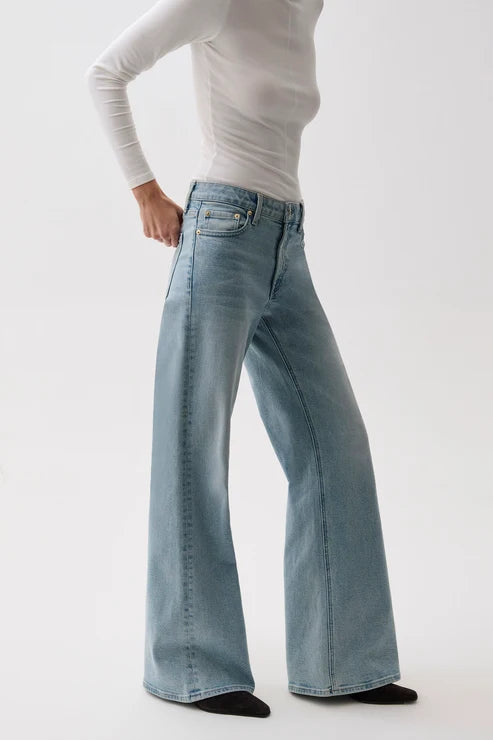 Jeans à jambes larges et taille mi-haute Vivian