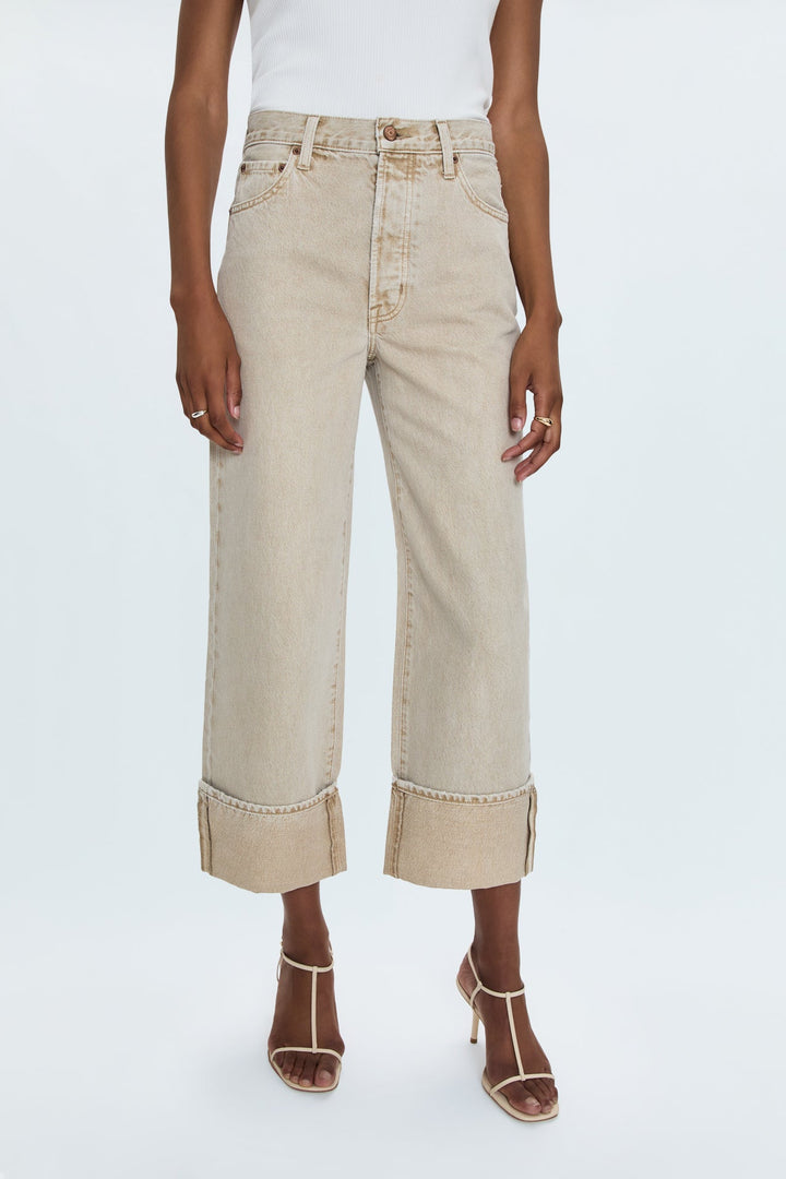 Jeans ample à taille haute et revers Ryder