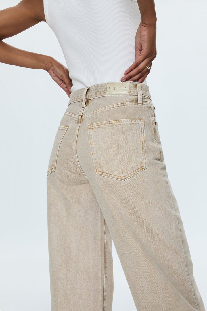 Jeans ample à taille haute et revers Ryder