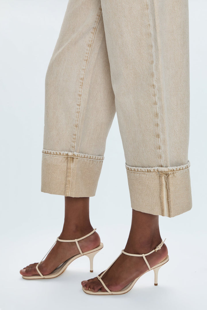 Jeans ample à taille haute et revers Ryder