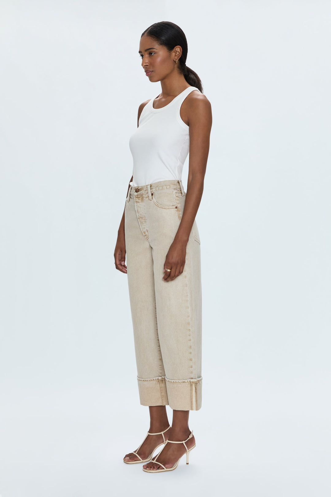 Jeans ample à taille haute et revers Ryder