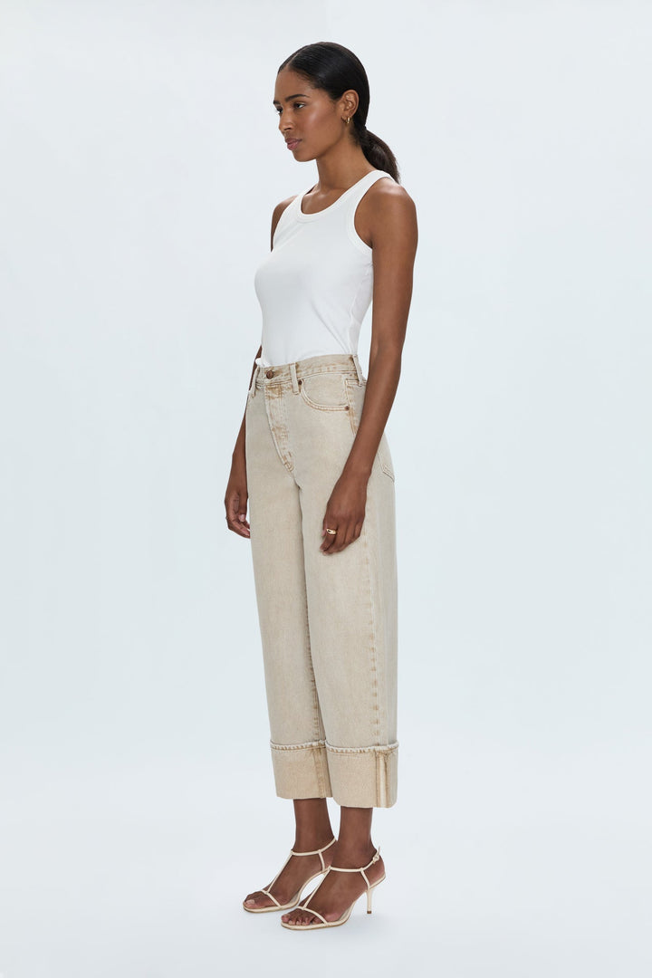 Jeans ample à taille haute et revers Ryder