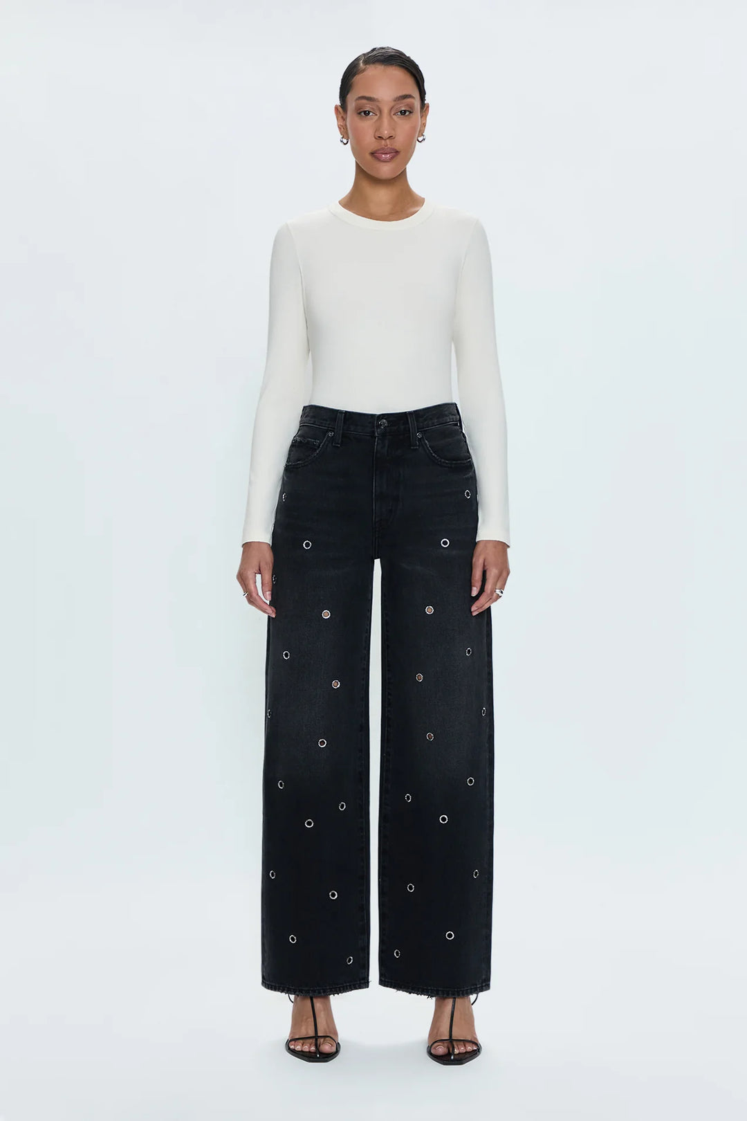 Jeans baggy avec oeillets métalliques Hendrix