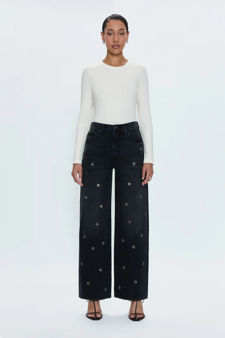 Jeans baggy avec oeillets métalliques Hendrix