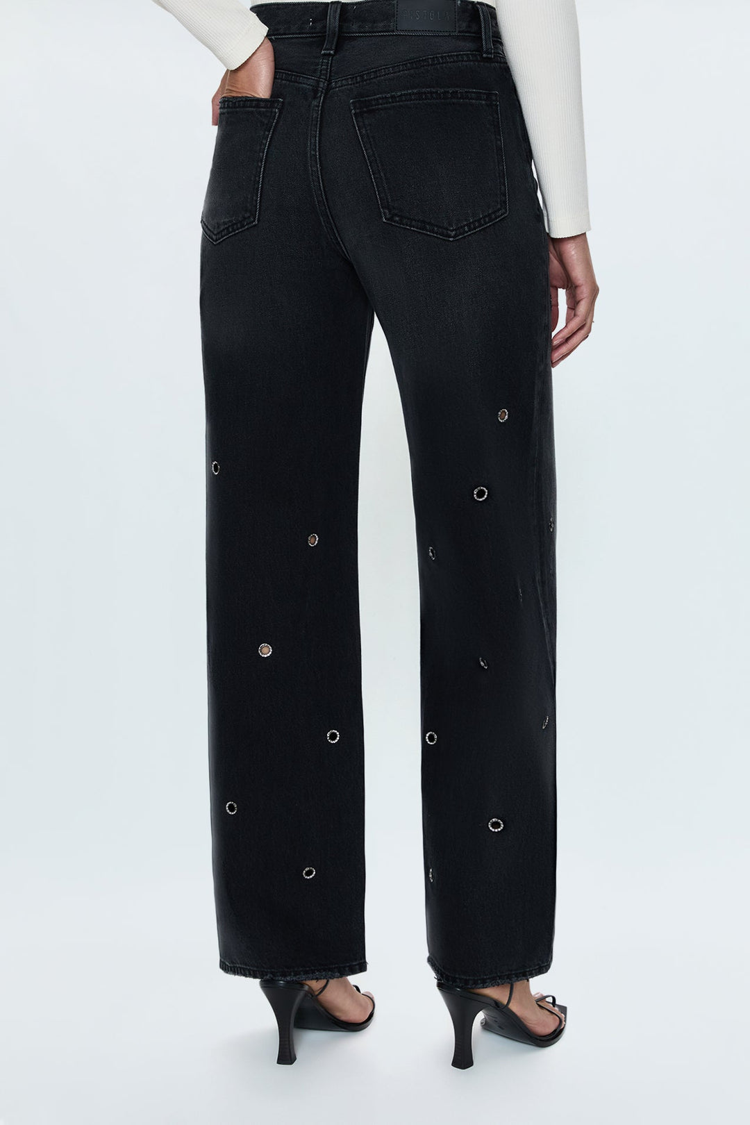 Jeans baggy avec oeillets métalliques Hendrix