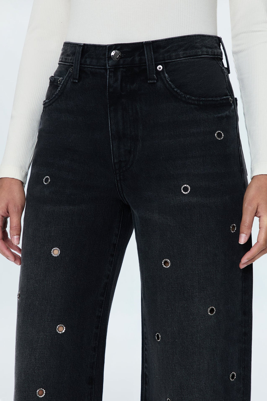 Jeans baggy avec oeillets métalliques Hendrix