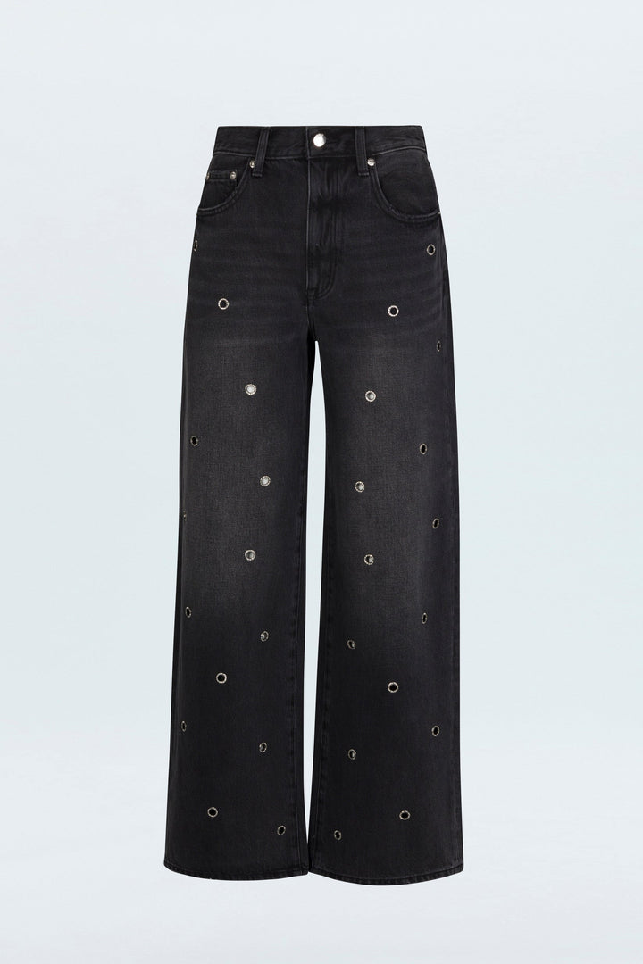 Jeans baggy avec oeillets métalliques Hendrix
