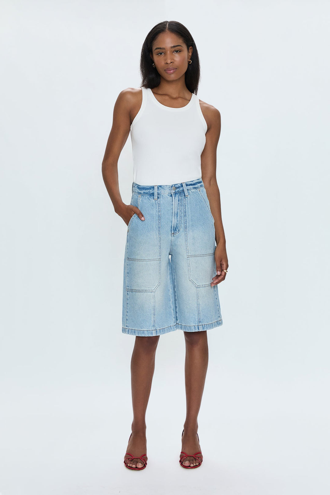 Short utilitaire en denim Carter