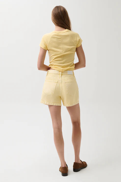 Short denim Saige à taille haute