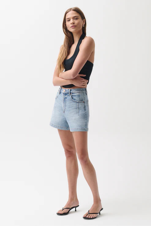 Short Aoki en denim à coupe évasée