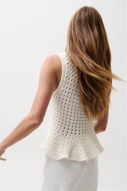 Camisole Anna en maille ajourée à basque