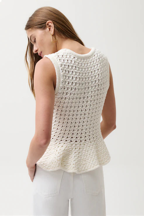 Camisole Anna en maille ajourée à basque