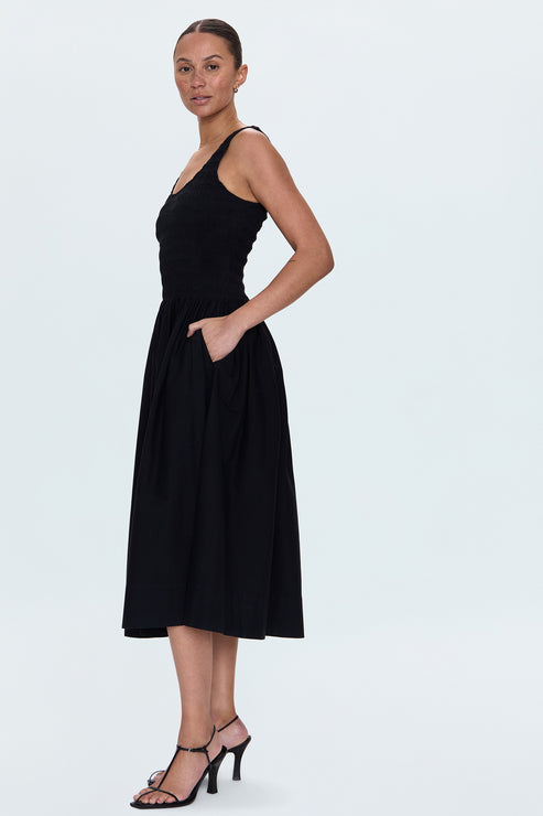 Robe midi smockée avec jupe ample Alessia