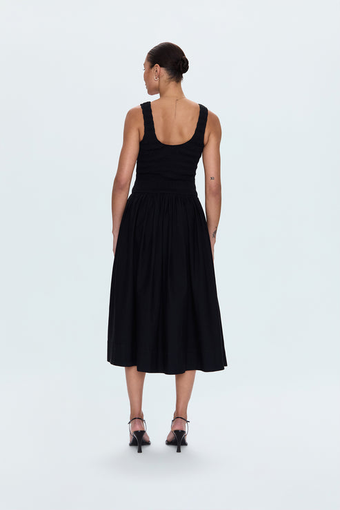 Robe midi smockée avec jupe ample Alessia
