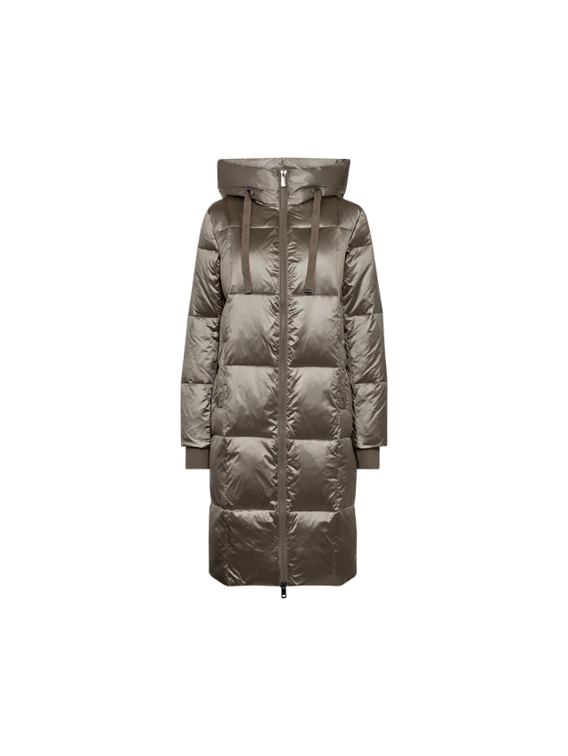 Manteau long matelassé à capuchon Nova