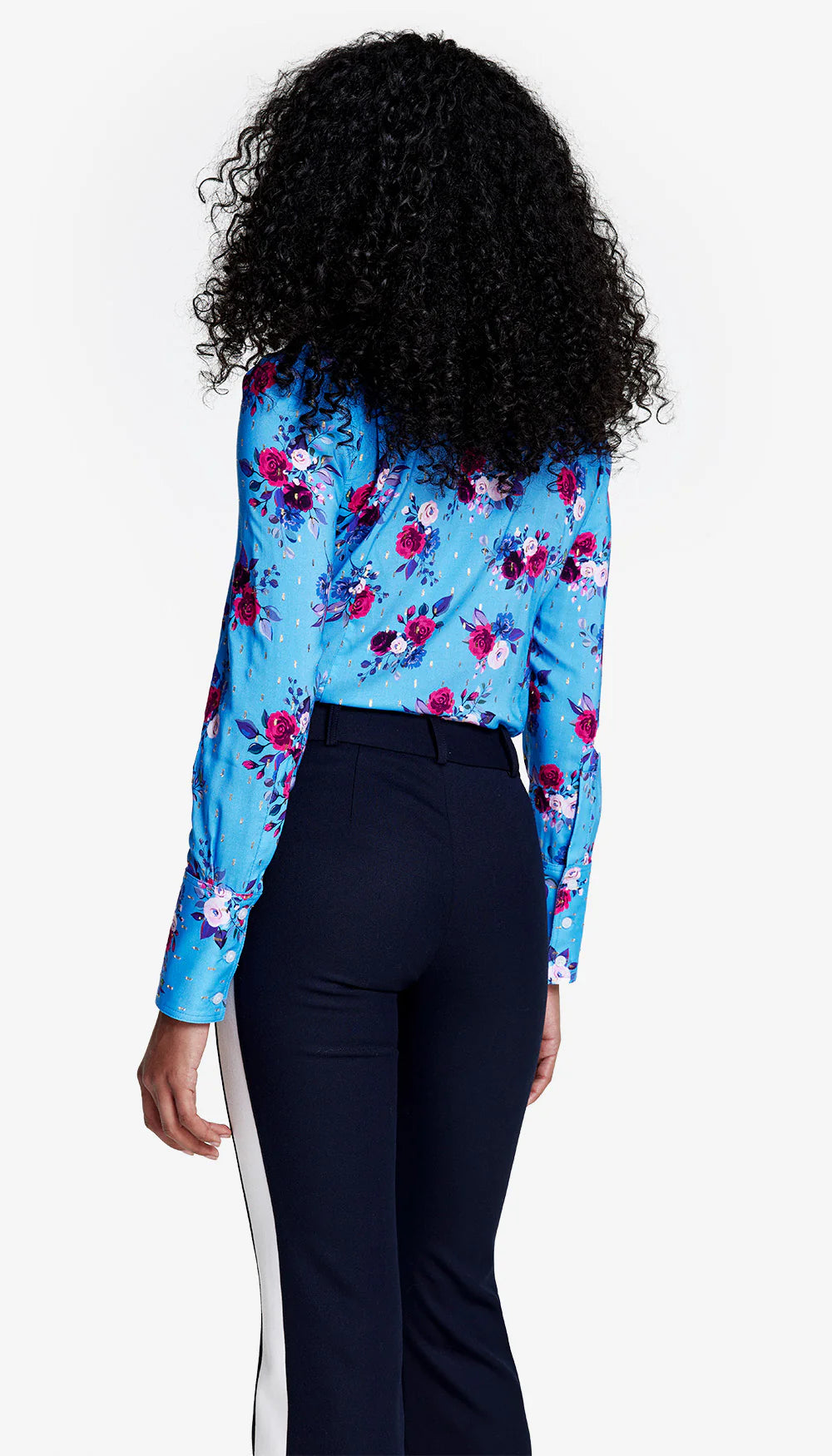 Chemisier en popeline avec motif floral - Cerulean Multi