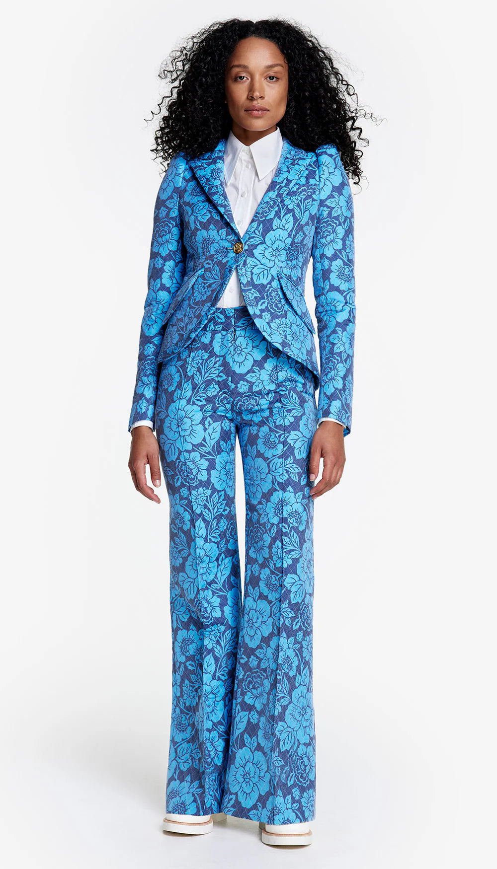Veston capitonné avec motif floral
