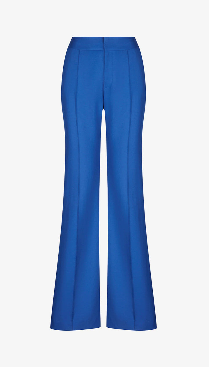 Pantalon évasé à plis piqués
