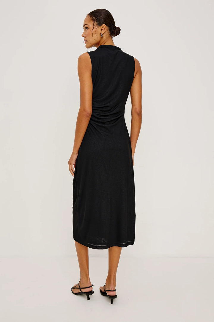 Robe midi drapée à imprimé floral Rebecca
