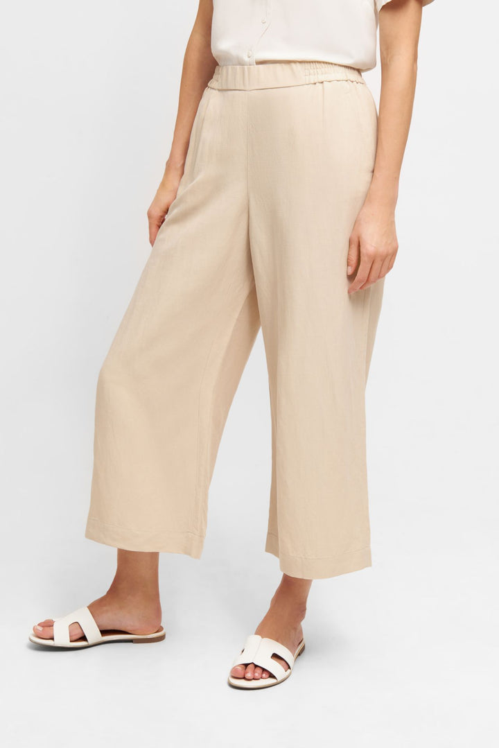 Pantalon avec taille élastique et jambe évasée 6/8 Jolie