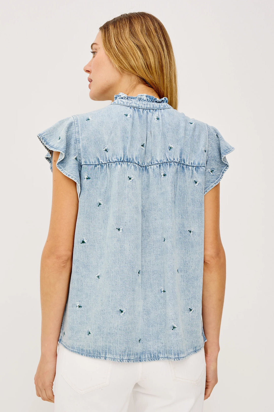 Chemisier Ruthie brodé en denim léger