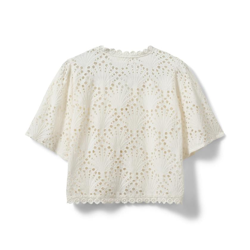 Blouse ajourée à nouer