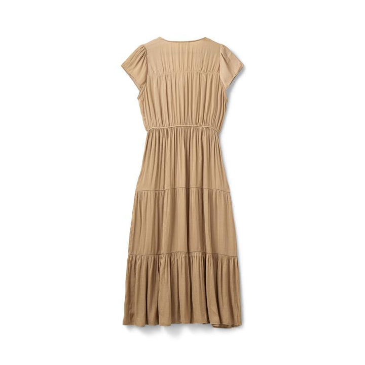 Robe longue fluide avec jupe étagée