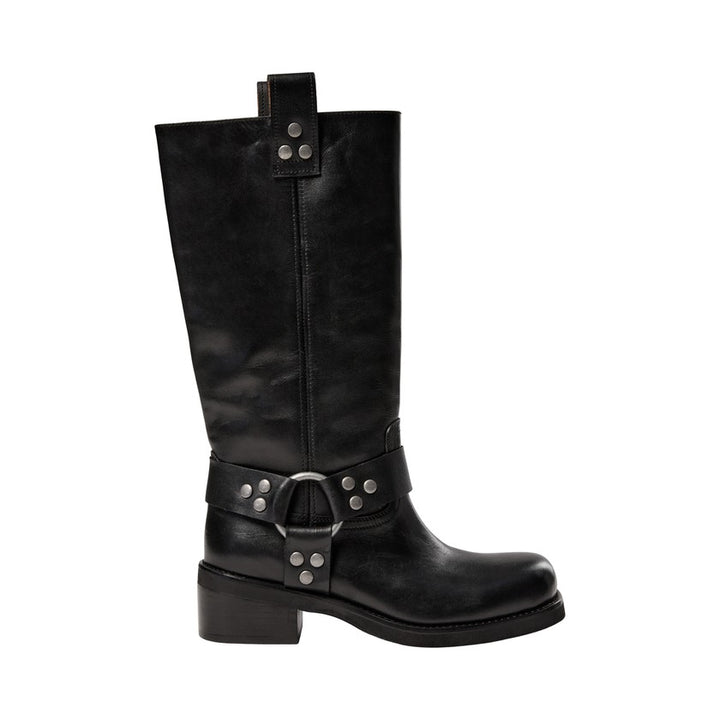 Bottes mi-hautes en cuir avec brides Tina