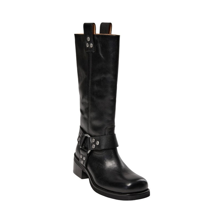 Bottes mi-hautes en cuir avec brides Tina