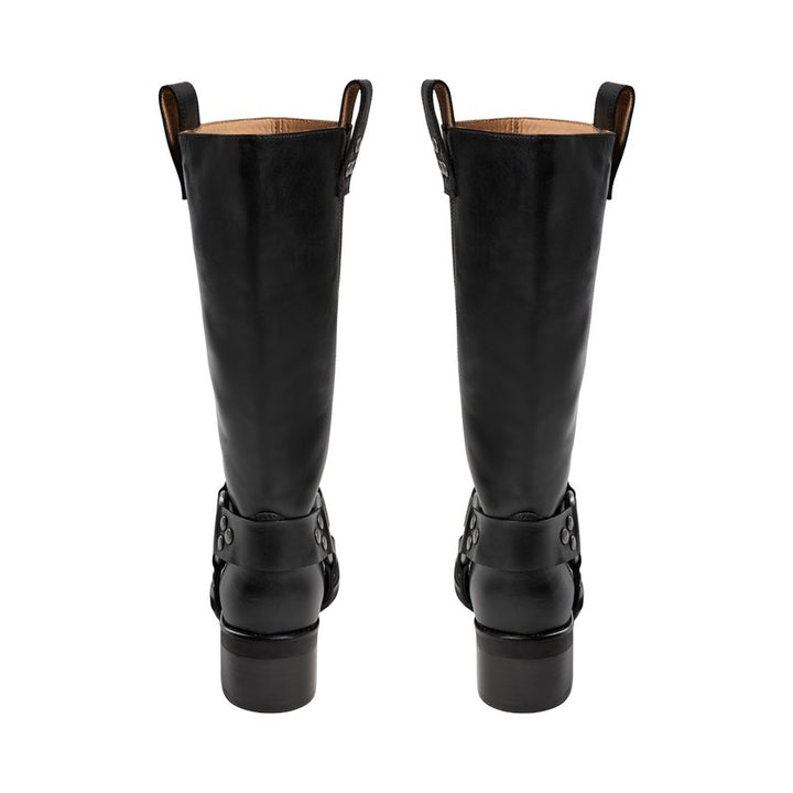 Bottes mi-hautes en cuir avec brides Tina