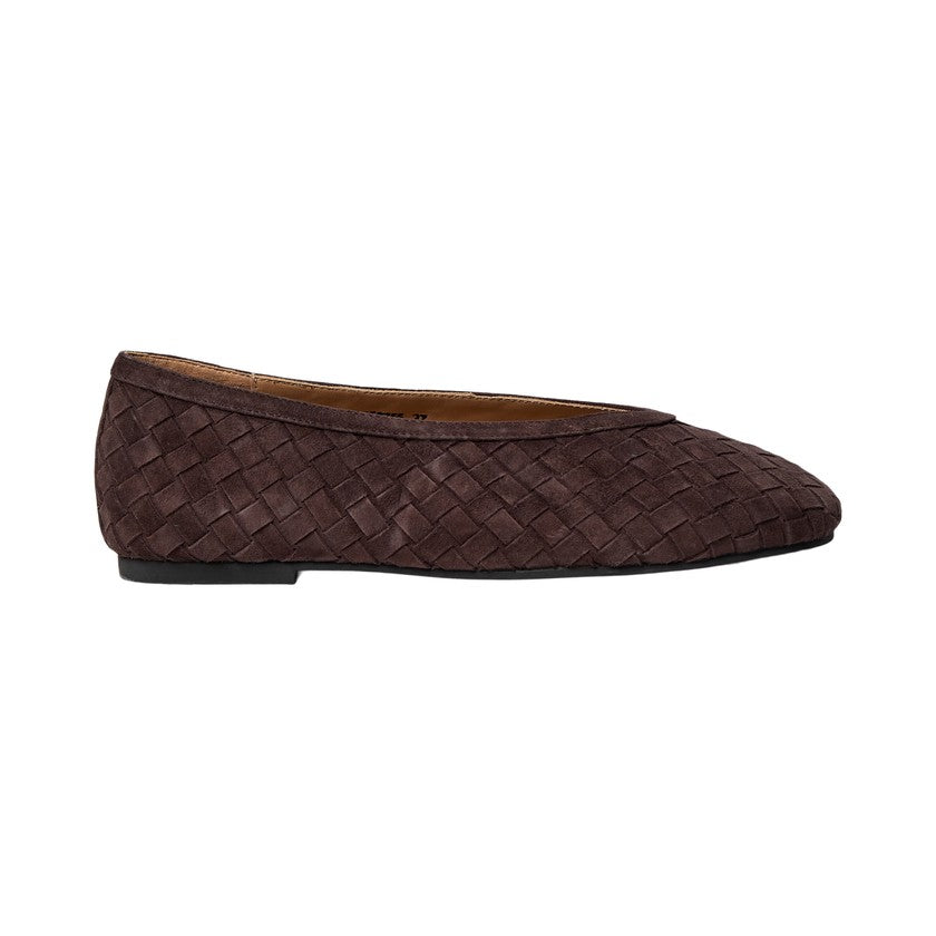 Ballerines en cuir suède tressé Ana