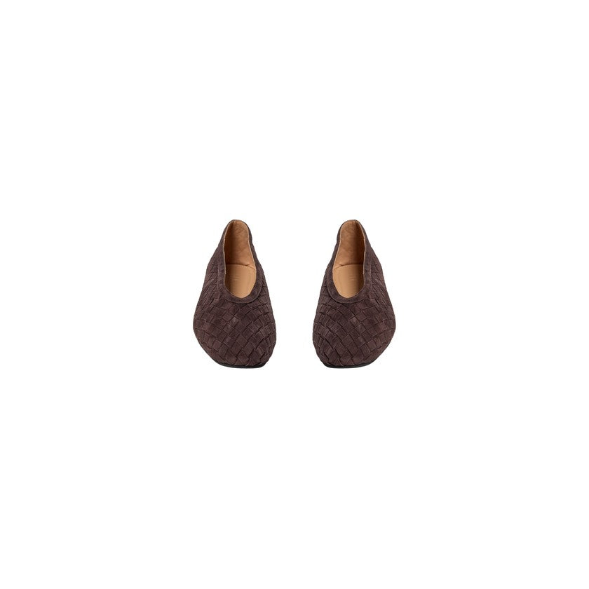 Ballerines en cuir suède tressé Ana