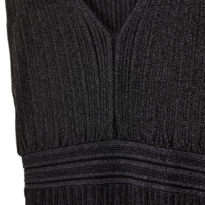Robe midi scintillante en tricot à col V