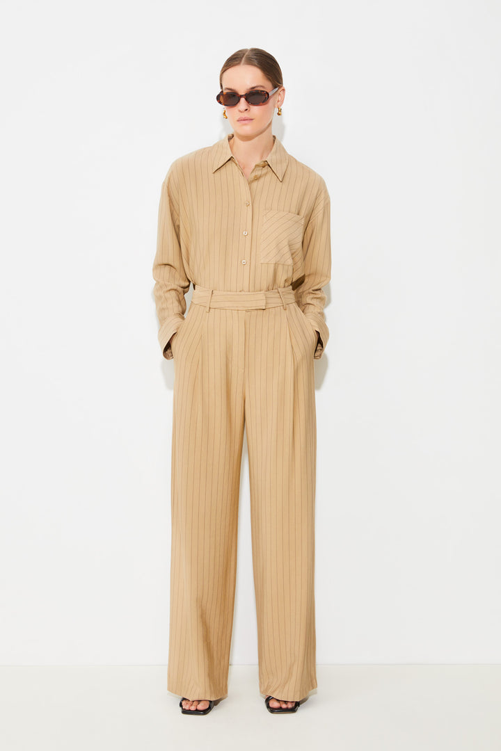 Pantalon tailleur à rayures Jill