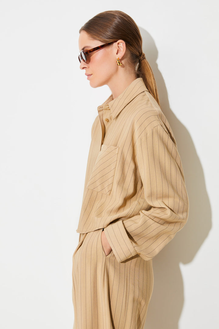 Pantalon tailleur à rayures Jill