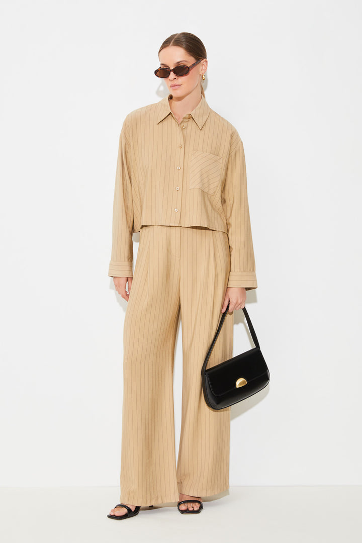Pantalon tailleur à rayures Jill