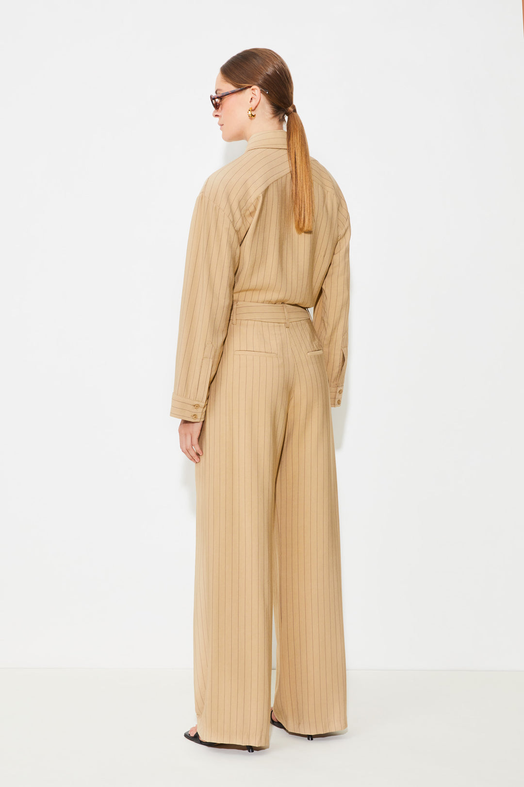 Pantalon tailleur à rayures Jill
