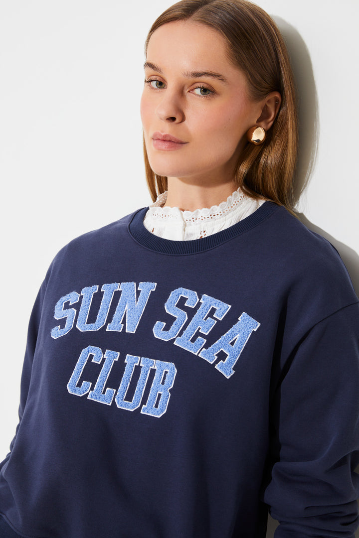 Sweat-shirt en coton avec écriture Sailor