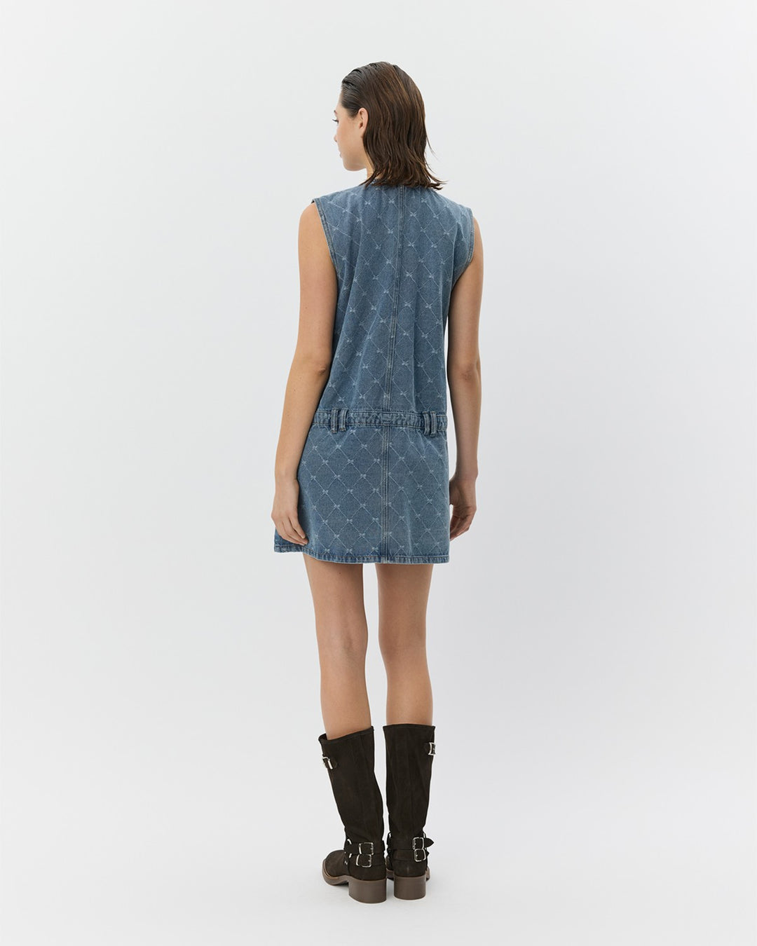 Robe Albertine sans manches en denim