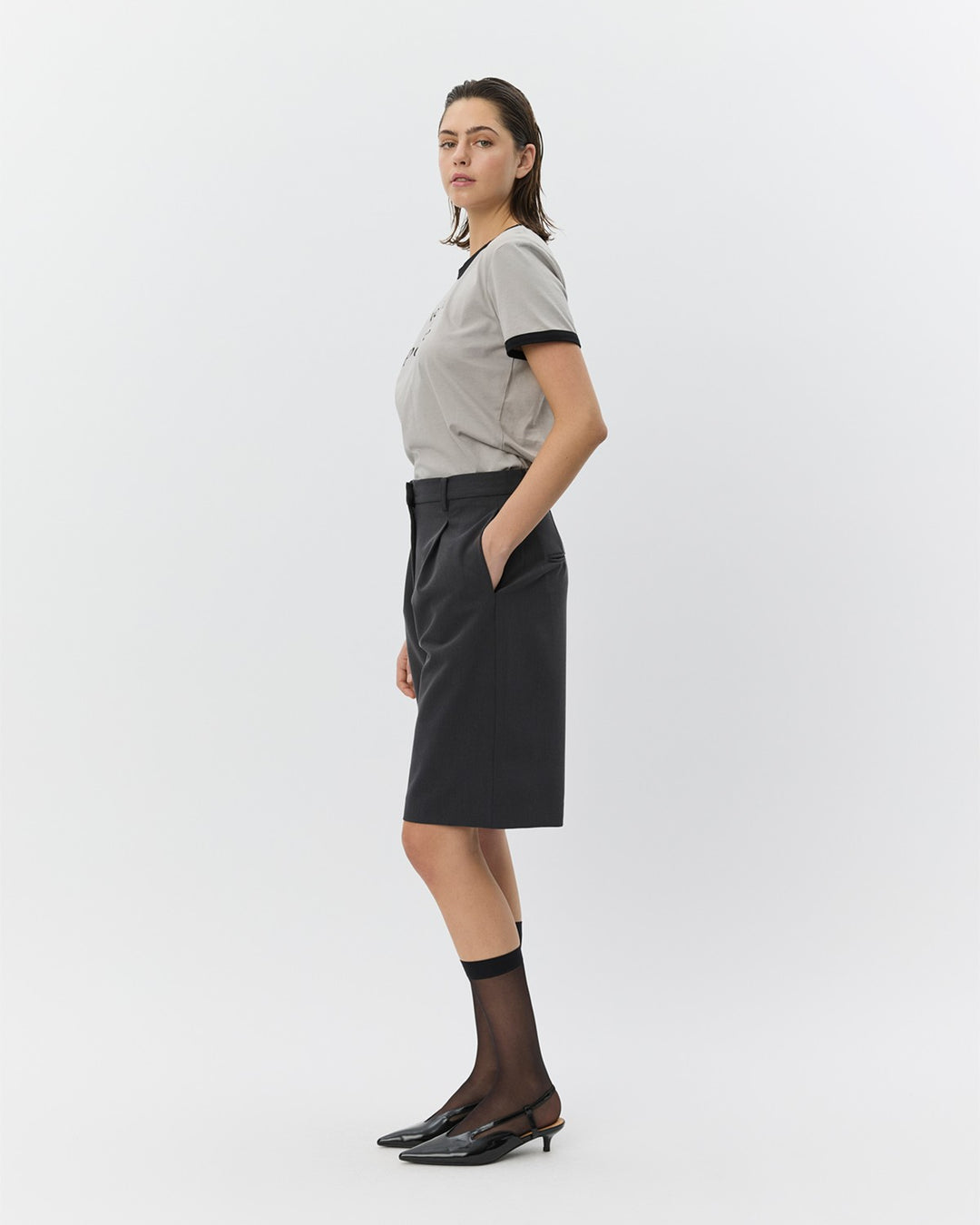 Bermuda tailleur Elsa à plis pressés
