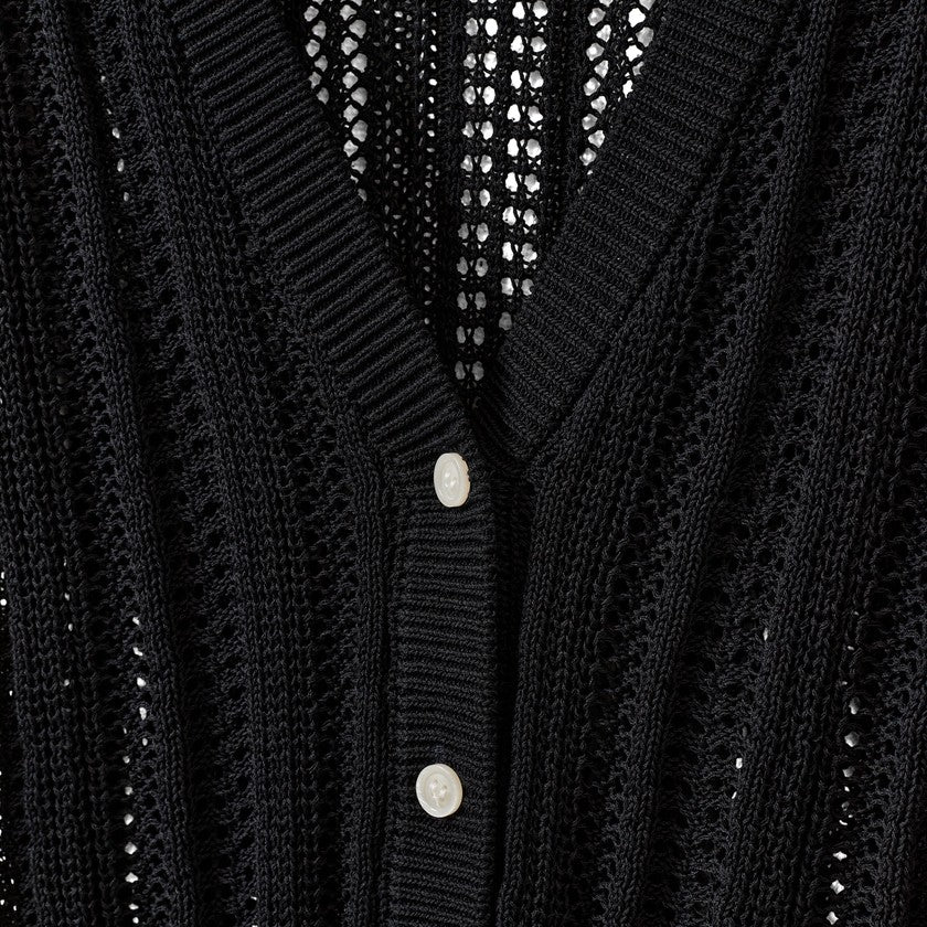 Cardigan Ayra en pointelle ajusté à col V