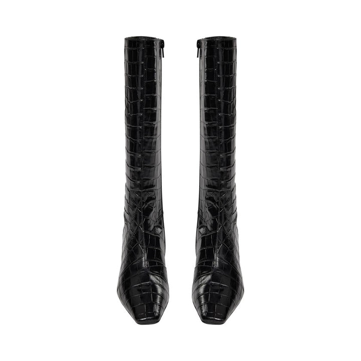 Bottes hautes à effet croco Hennie