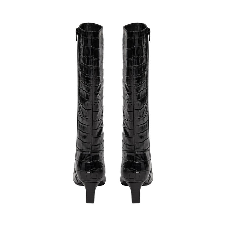 Bottes hautes à effet croco Hennie