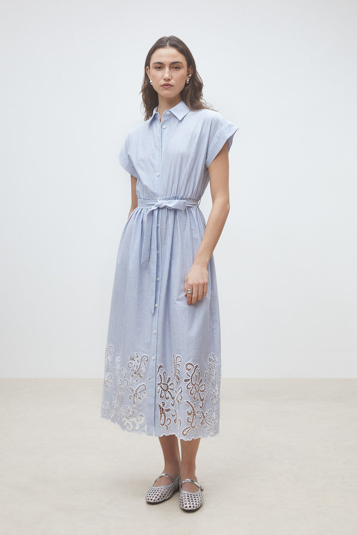 Robe chemise Clark midi et rayée