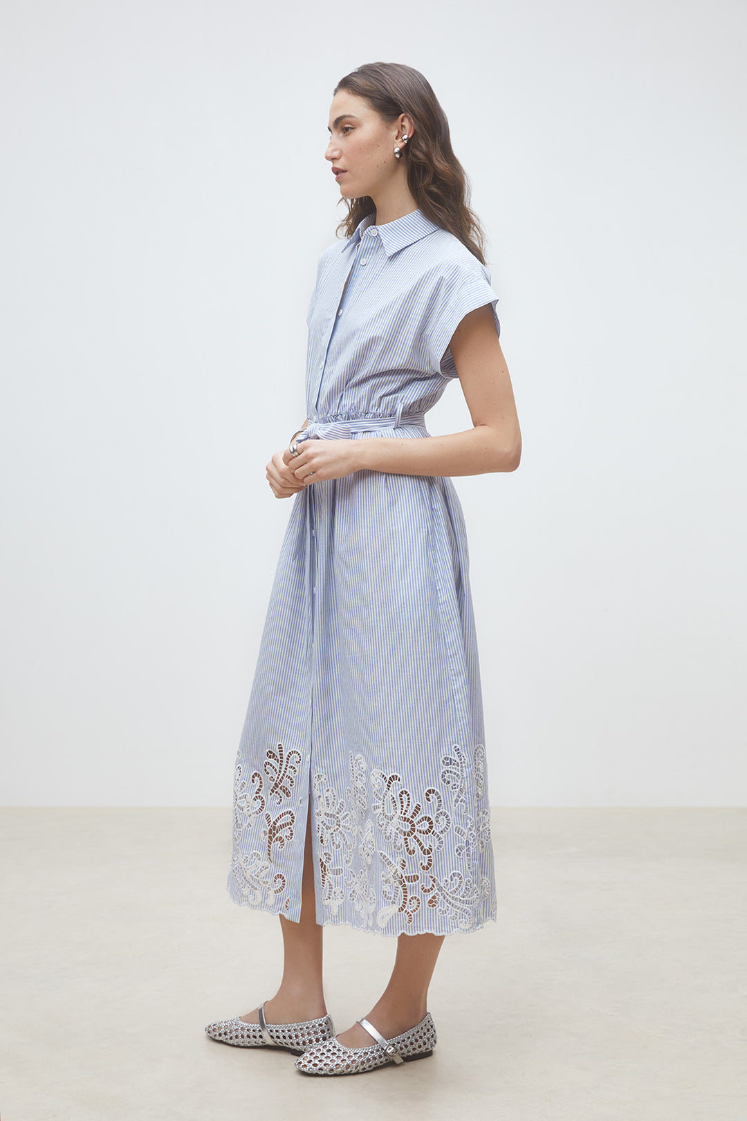 Robe chemise Clark midi et rayée