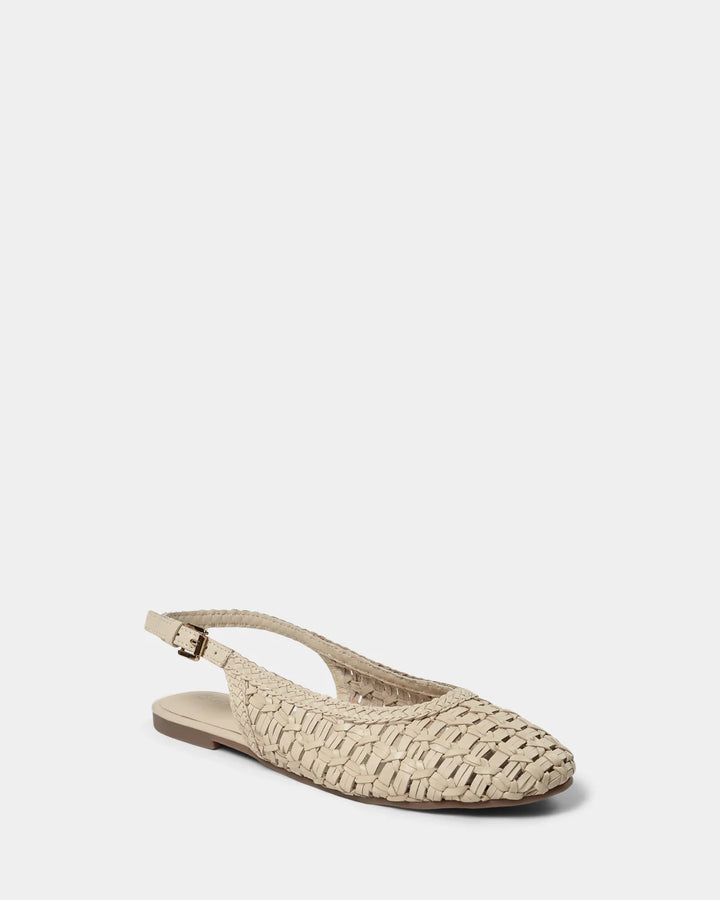 Sandales slingback en cuir tressé Sai