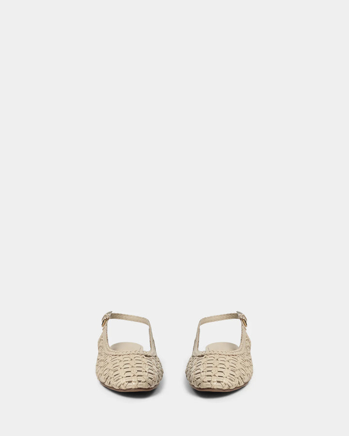 Sandales slingback en cuir tressé Sai