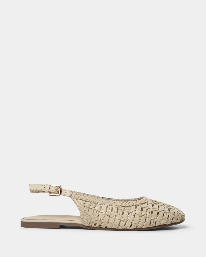 Sandales slingback en cuir tressé Sai